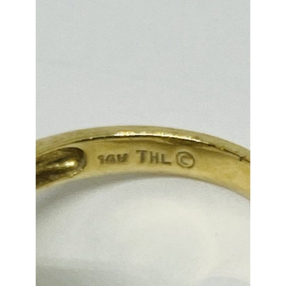 Stunning Multi Stone Diamond 14 K Gold Oval Design Sz 7 Ring THL SAMUEL AARON - Picture 6 of 6